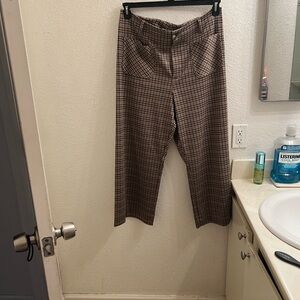 LC Lauren Conrad Blue and Tan Wide Leg Pants